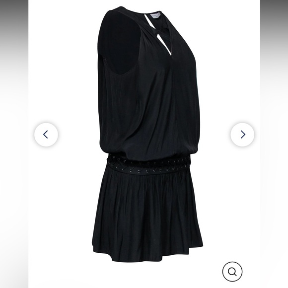 Ramy Brook Lace-Up Drop Waist "Kiara" Dress size xs - grayish black - Picture 2 of 6